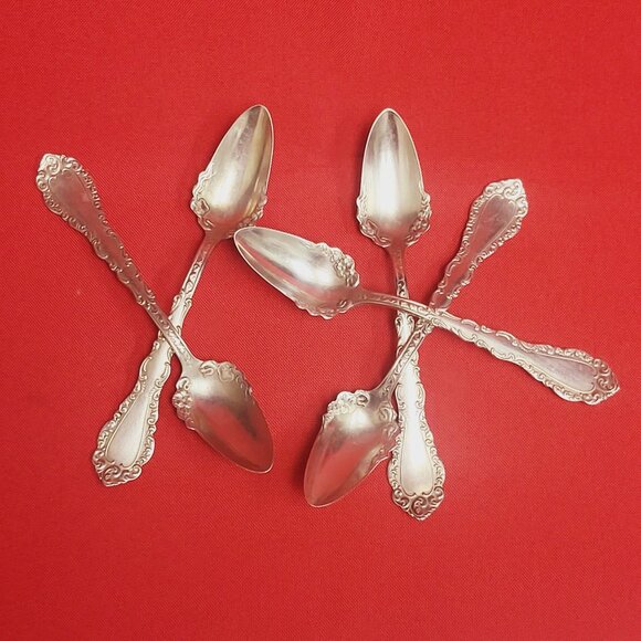 Simeon L & George H Rogers Co Nickel Silver Jam Preserve Spoon Lot of 5 - Picture 6 of 12